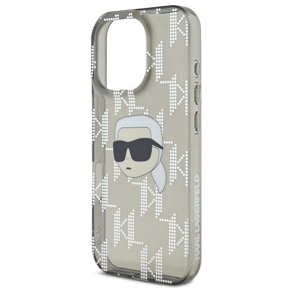 Калъф за Apple iPhone 16 Pro Max, Karl Lagerfeld, IML Luxury Electroplated Karl's Head, Черен