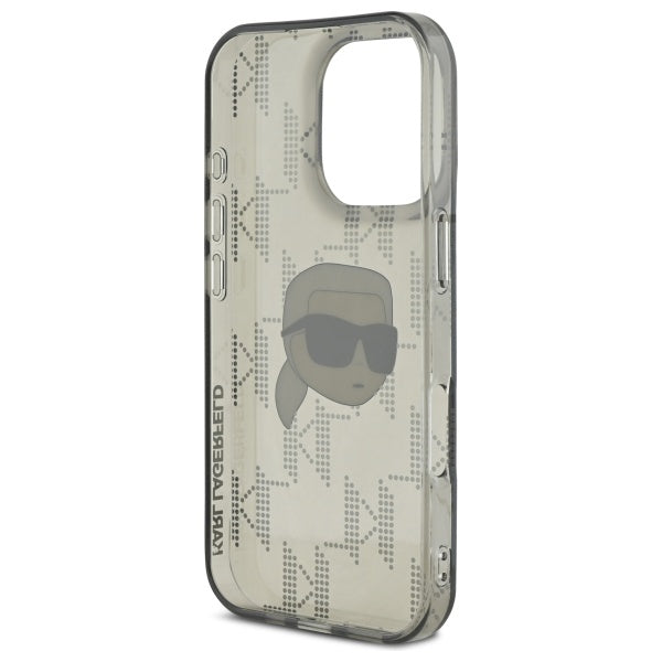 Калъф за Apple iPhone 16 Pro Max, Karl Lagerfeld, IML Luxury Electroplated Karl's Head, Черен