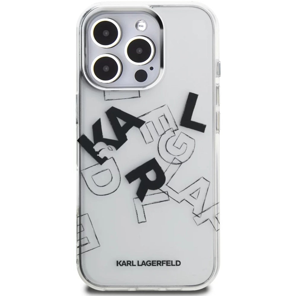 Калъф за Apple iPhone 16 Pro Max, Karl Lagerfeld, IML Sketched Graphic Logo, Прозрачен