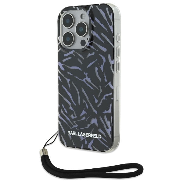 Калъф за Apple iPhone 16 Pro Max, Karl Lagerfeld, Zebra with Cord Strap, Лилав
