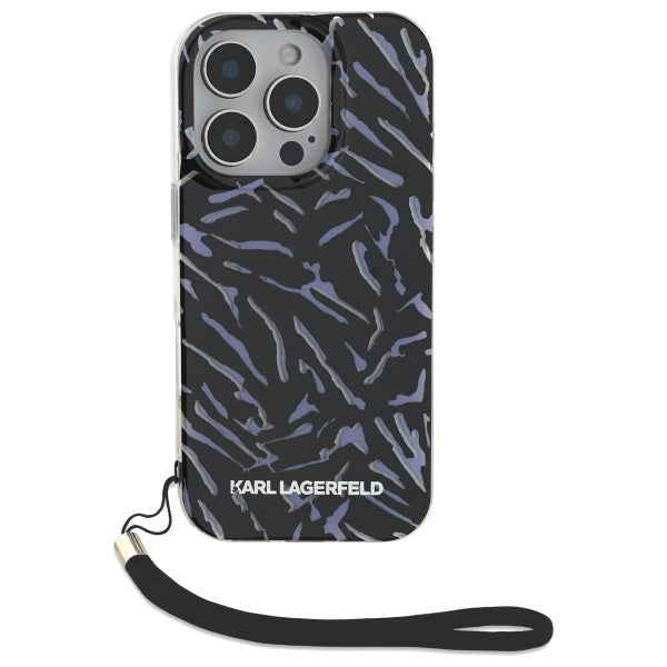 Калъф за Apple iPhone 16 Pro Max, Karl Lagerfeld, Zebra with Cord Strap, Лилав