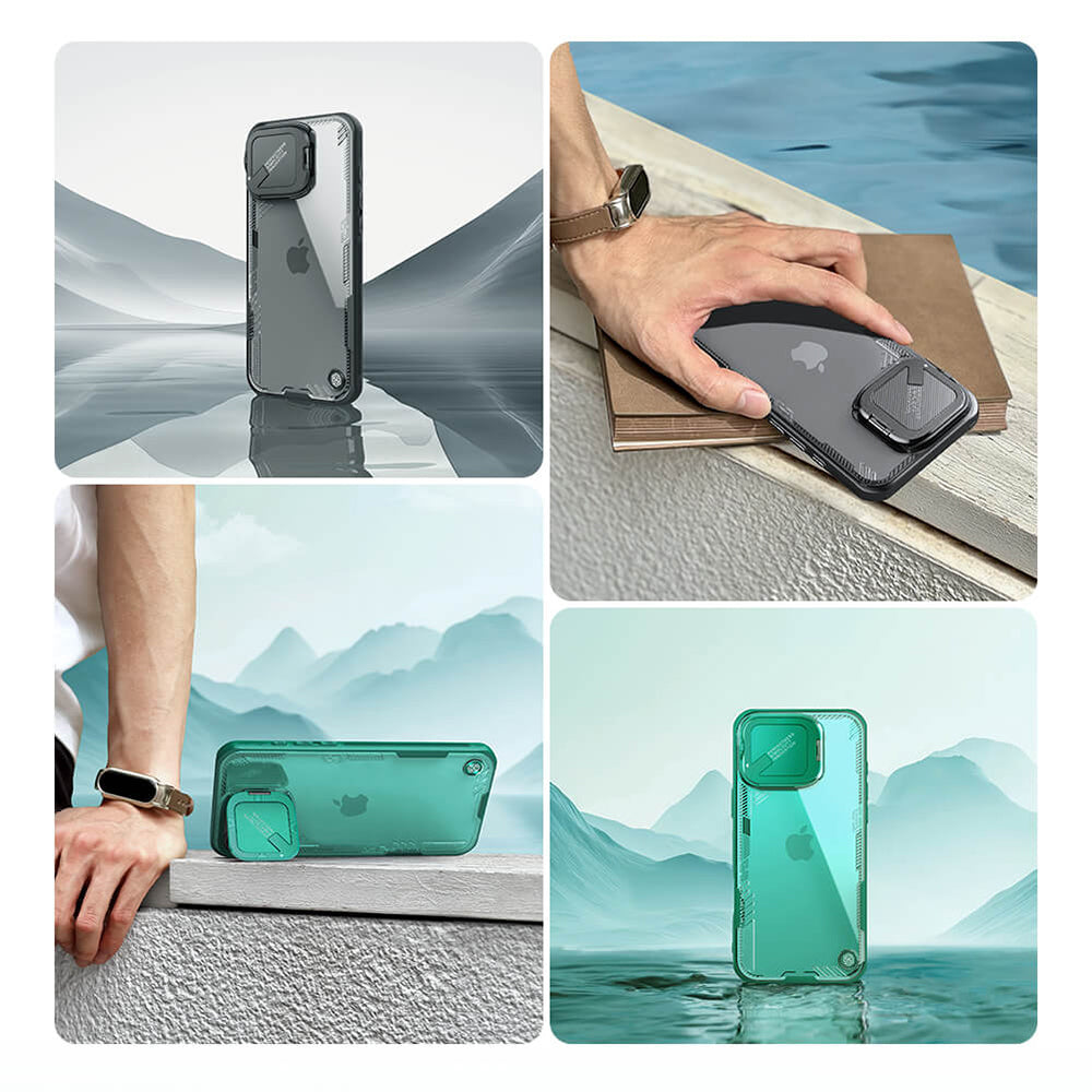 Калъф за Apple iPhone 16 Pro Max, Nillkin, Iceblade Prop без изрез за камера, Зелен