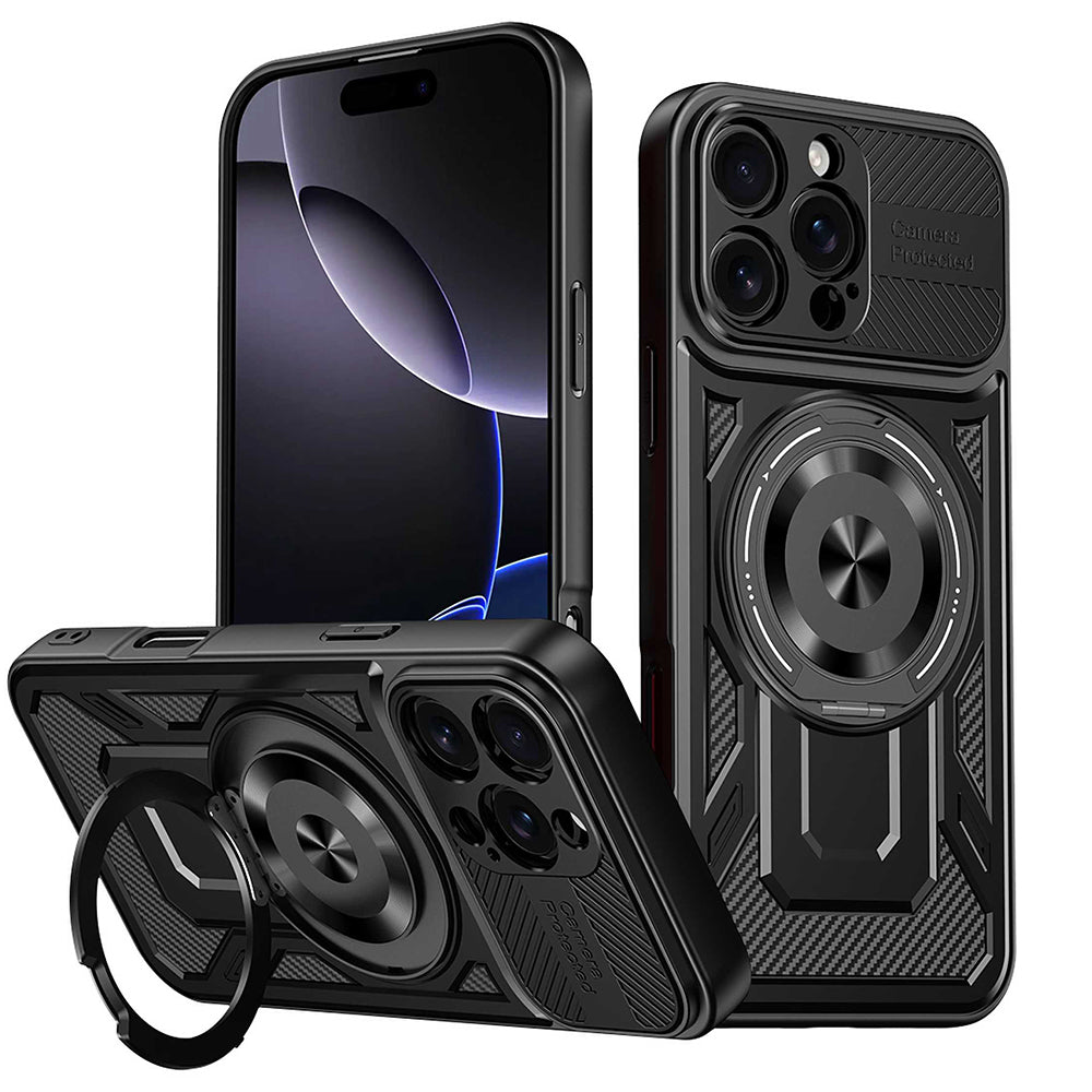 Калъф за Apple iPhone 16 Pro Max, Techsuit, RuggedCam, Черен