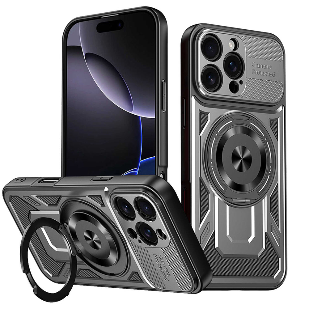 Калъф за Apple iPhone 16 Pro, Techsuit, RuggedCam, Сив