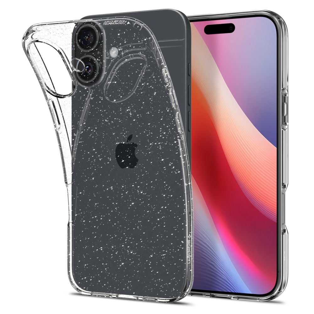 Калъф за Apple iPhone 16, Spigen, Liquid Crystal Glitter, Прозрачен ACS08192