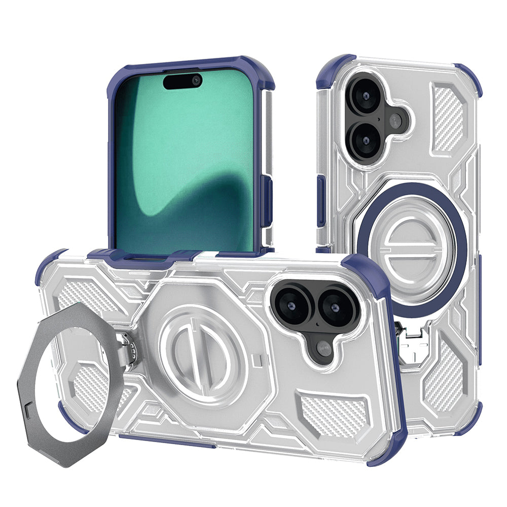 Калъф за Apple iPhone 16, Techsuit, Carbon Shield Pro, Син