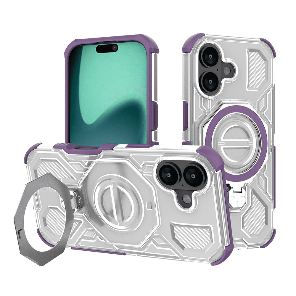 Калъф за Apple iPhone 16, Techsuit, Carbon Shield Pro, Лилав