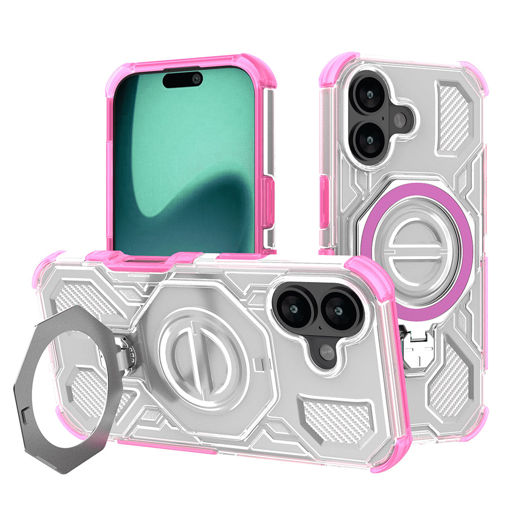 Калъф за Apple iPhone 16, Techsuit, Carbon Shield Pro, Розов