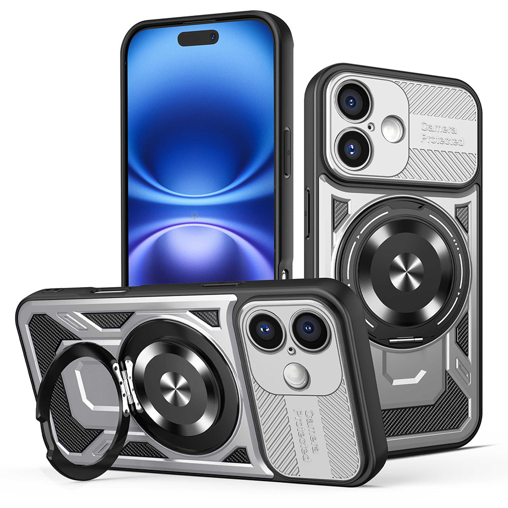Калъф за Apple iPhone 16, Techsuit, RuggedCam, Сив