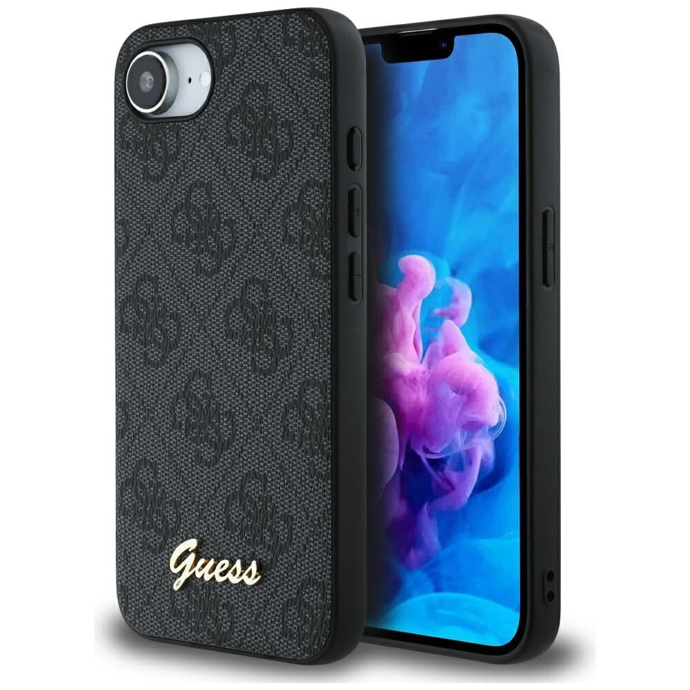 Калъф за Apple iPhone 17e / 16e, Guess, 4G Script Logo, Черен