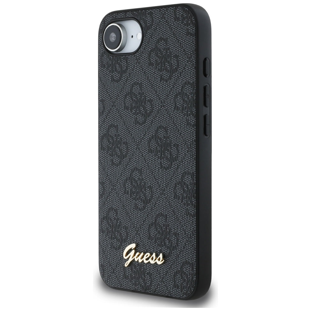Калъф за Apple iPhone 17e / 16e, Guess, 4G Script Logo, Черен