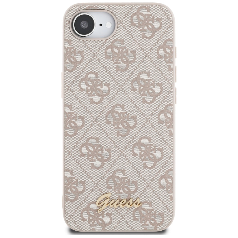 Калъф за Apple iPhone 17e / 16e, Guess, 4G Script Logo, Розов