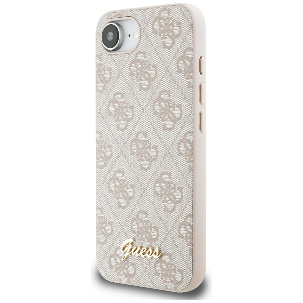 Калъф за Apple iPhone 17e / 16e, Guess, 4G Script Logo, Розов