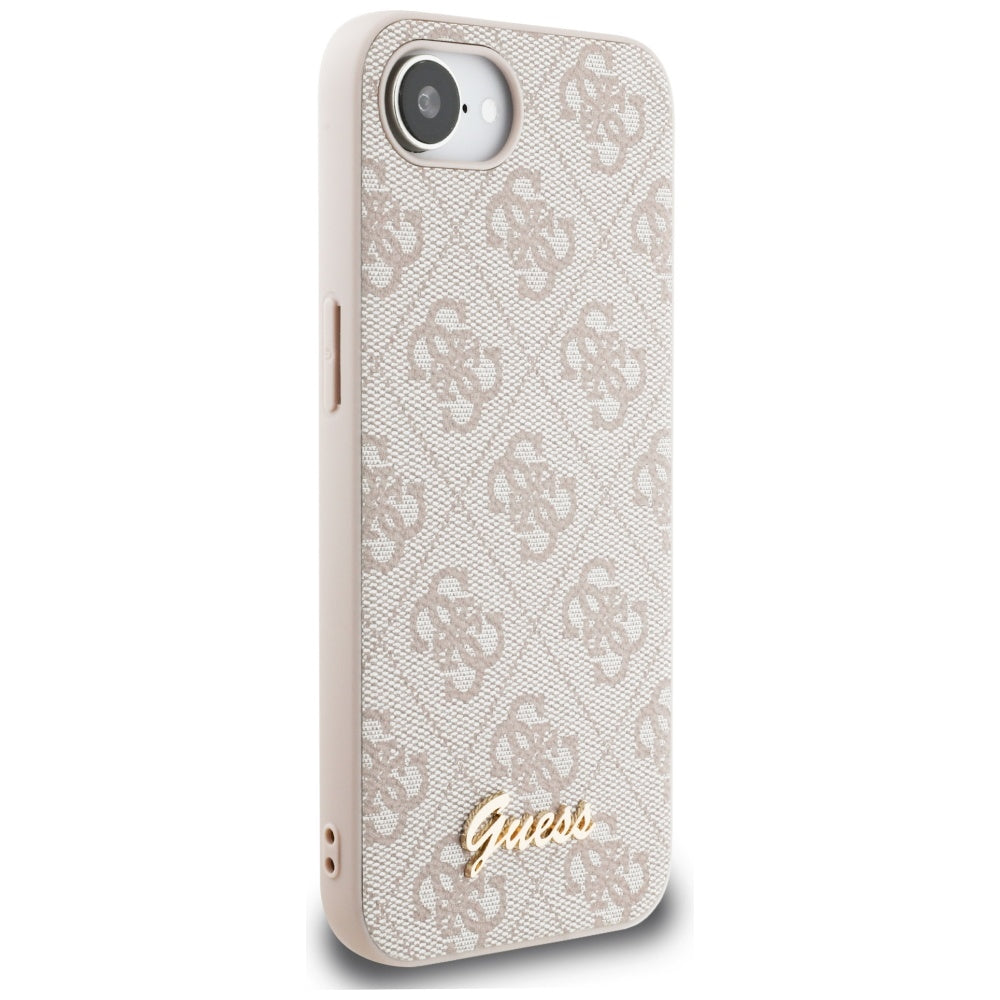 Калъф за Apple iPhone 17e / 16e, Guess, 4G Script Logo, Розов