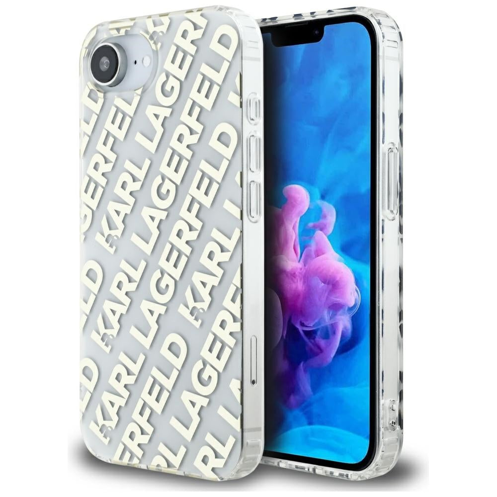 Калъф за Apple iPhone 17e / 16e, Karl Lagerfeld, IML Luxury Gold Fullover Logo, Златист