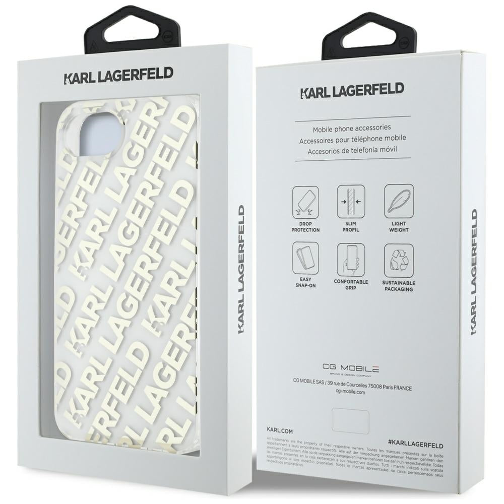 Калъф за Apple iPhone 17e / 16e, Karl Lagerfeld, IML Luxury Gold Fullover Logo, Златист
