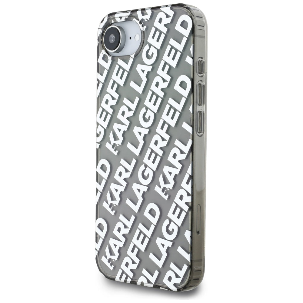 Калъф за Apple iPhone 17e / 16e, Karl Lagerfeld, IML Luxury Silver Fullover Logo, Сребрист