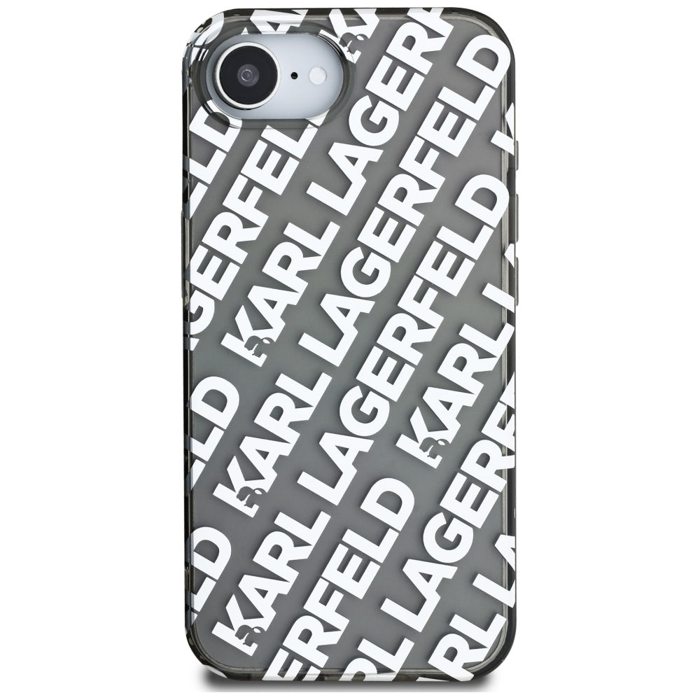 Калъф за Apple iPhone 17e / 16e, Karl Lagerfeld, IML Luxury Silver Fullover Logo, Сребрист