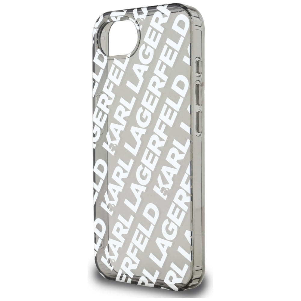 Калъф за Apple iPhone 17e / 16e, Karl Lagerfeld, IML Luxury Silver Fullover Logo, Сребрист