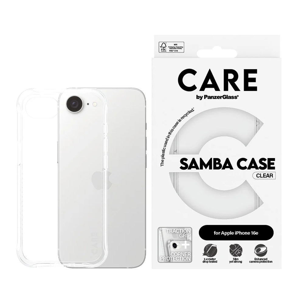 Калъф за Apple iPhone 17e / 16e, PanzerGlass, Care Fashionable, Прозрачен
