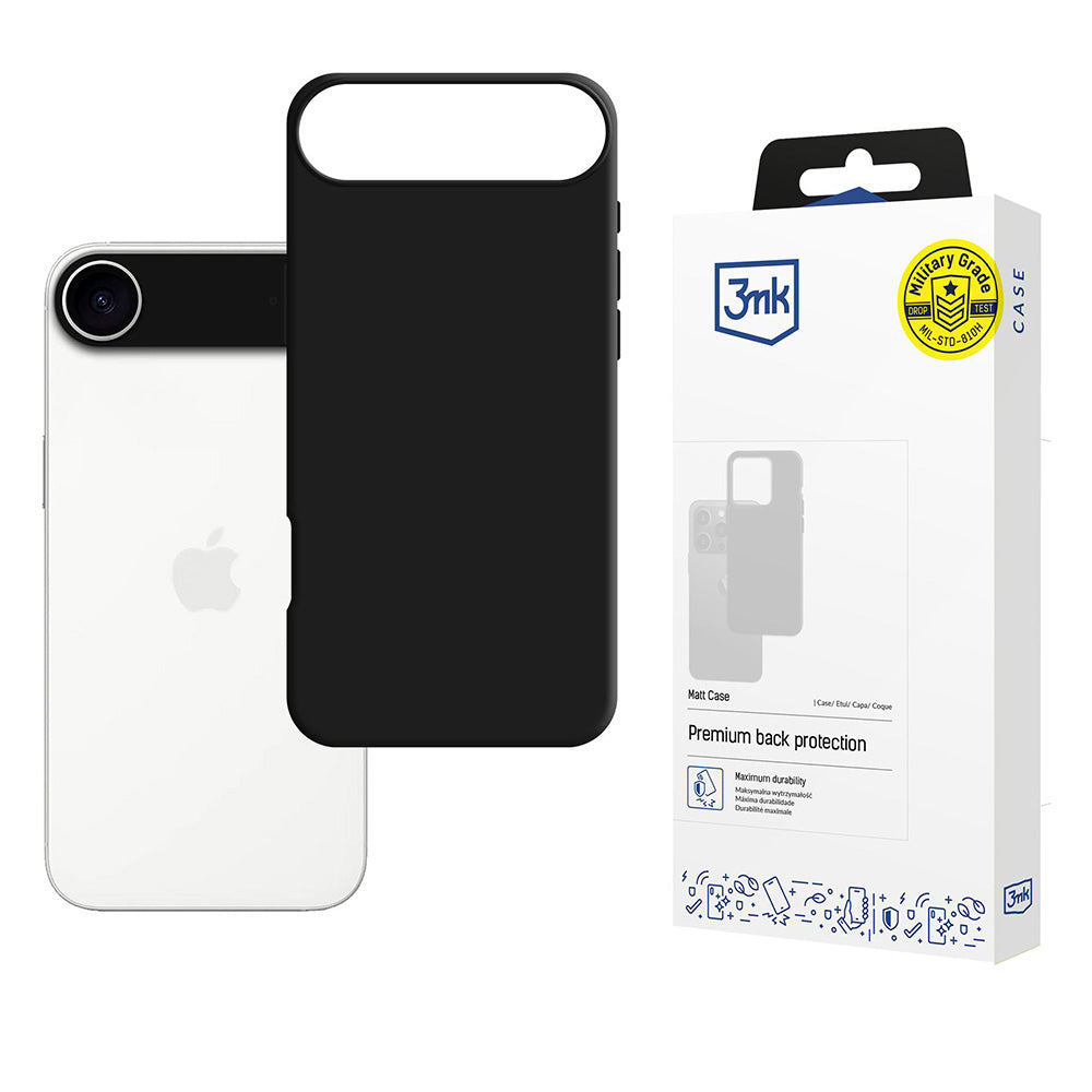 Калъф за Apple iPhone 17 Air, 3MK, Матиран Черен