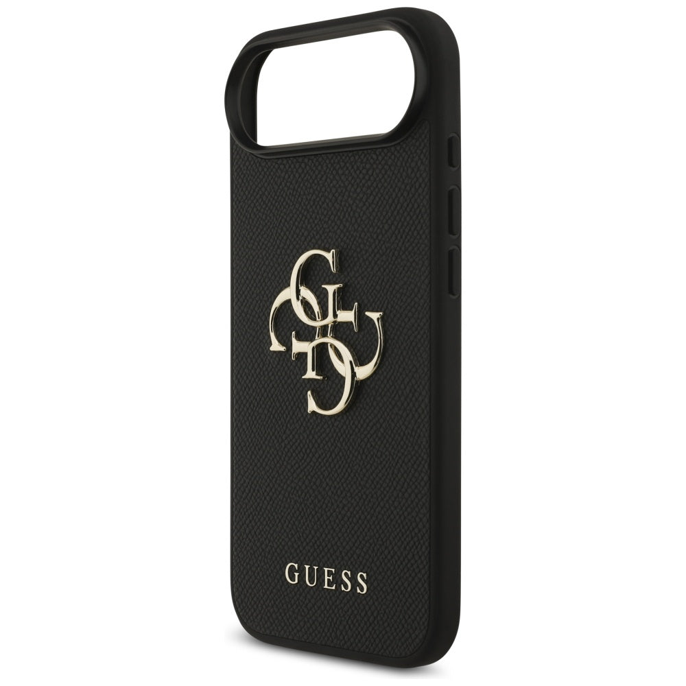 Калъф за Apple iPhone 17 Air, Guess, 4G Grained Big and Classic Logo, Черен