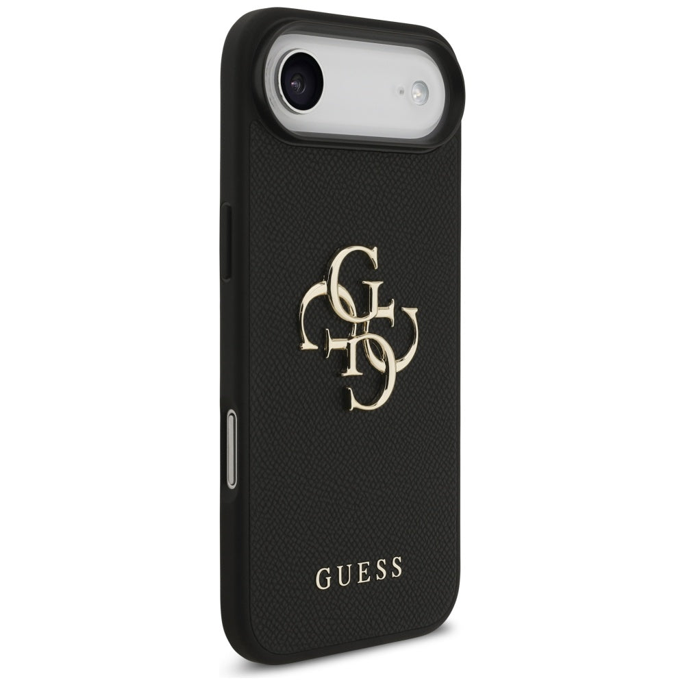 Калъф за Apple iPhone 17 Air, Guess, 4G Grained Big and Classic Logo, Черен