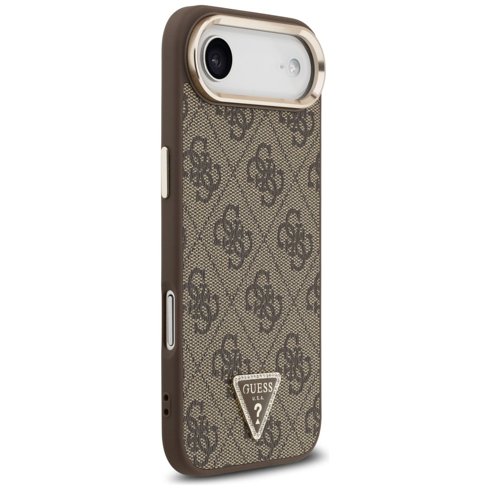 Калъф за Apple iPhone 17 Air, Guess, 4G Triangle Logo, Златисто-кафяв