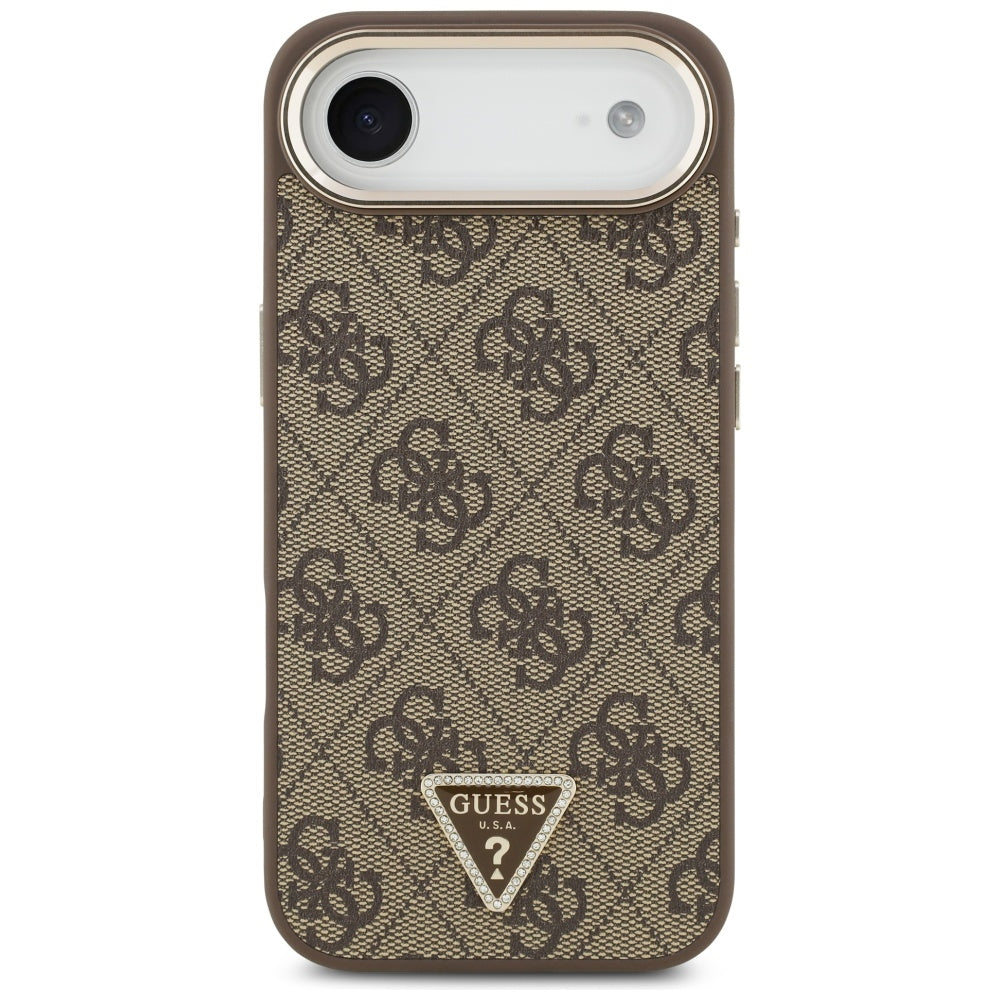 Калъф за Apple iPhone 17 Air, Guess, 4G Triangle Logo, Златисто-кафяв