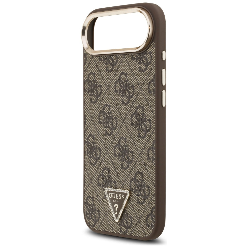 Калъф за Apple iPhone 17 Air, Guess, 4G Triangle Logo, Златисто-кафяв