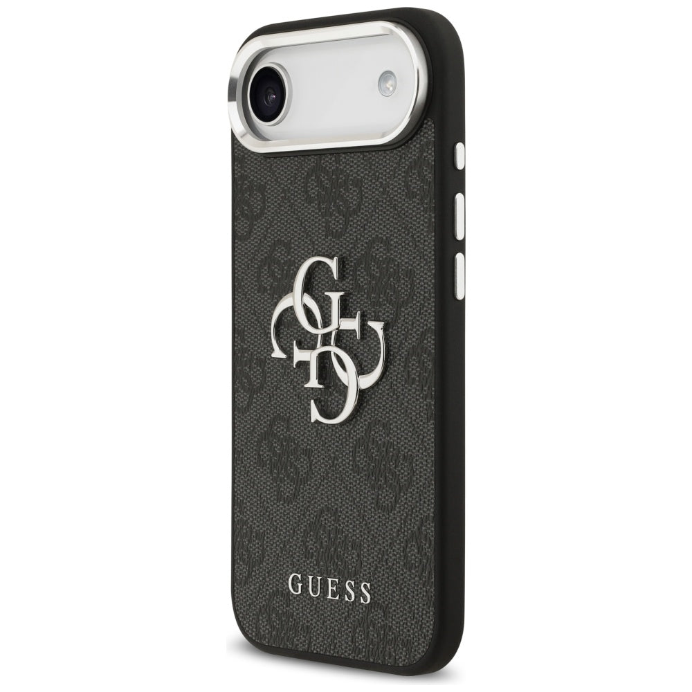 Калъф за Apple iPhone 17 Air, Guess, Big 4G Logo Classic, Черно Сребрист