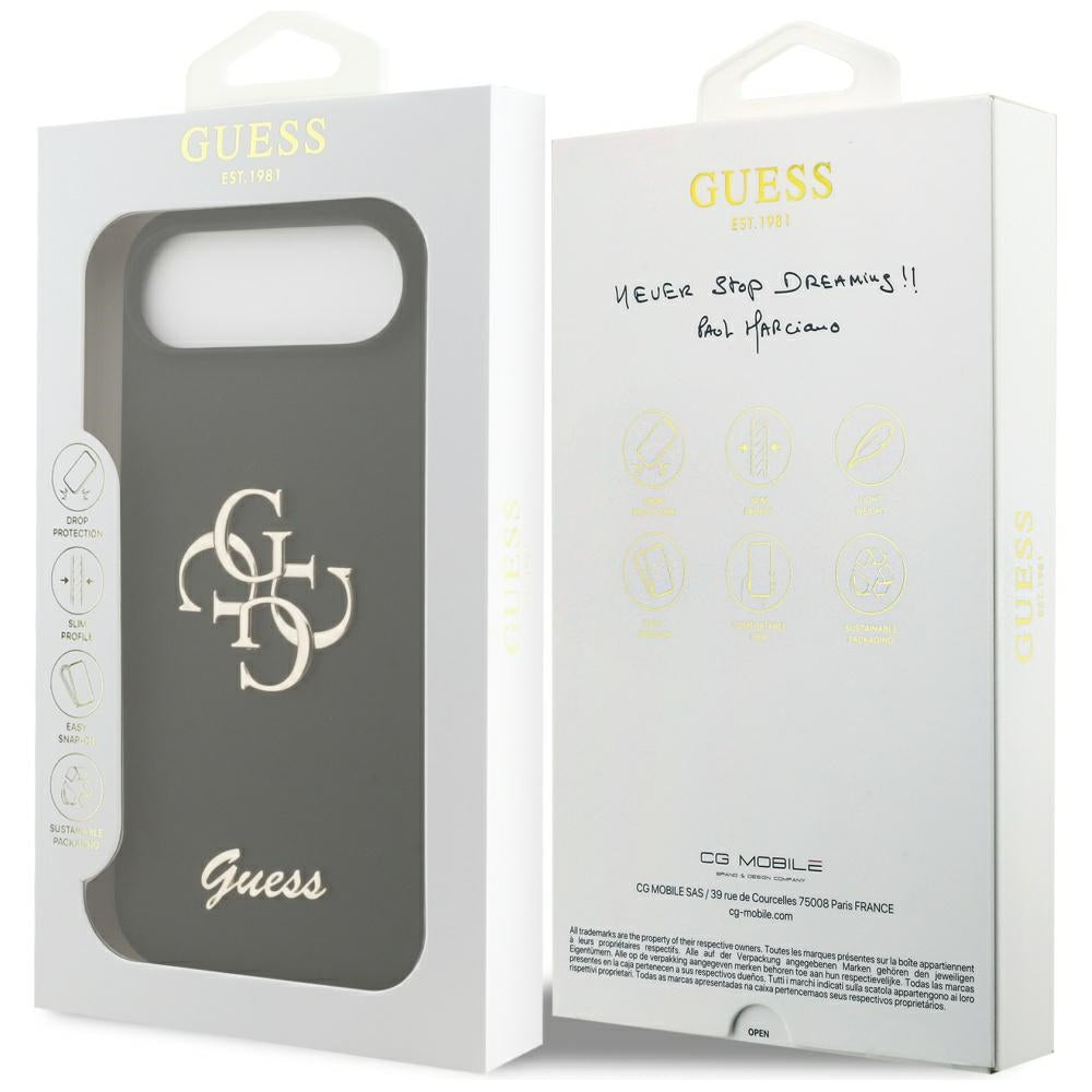 Калъф за Apple iPhone 17 Air, Guess, Big 4G Script, Черен