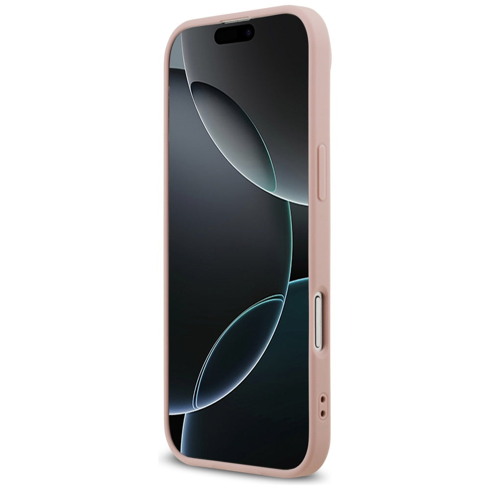 Калъф за Apple iPhone 17 Air, Guess, Fixed Glitter Big 4G, Розов