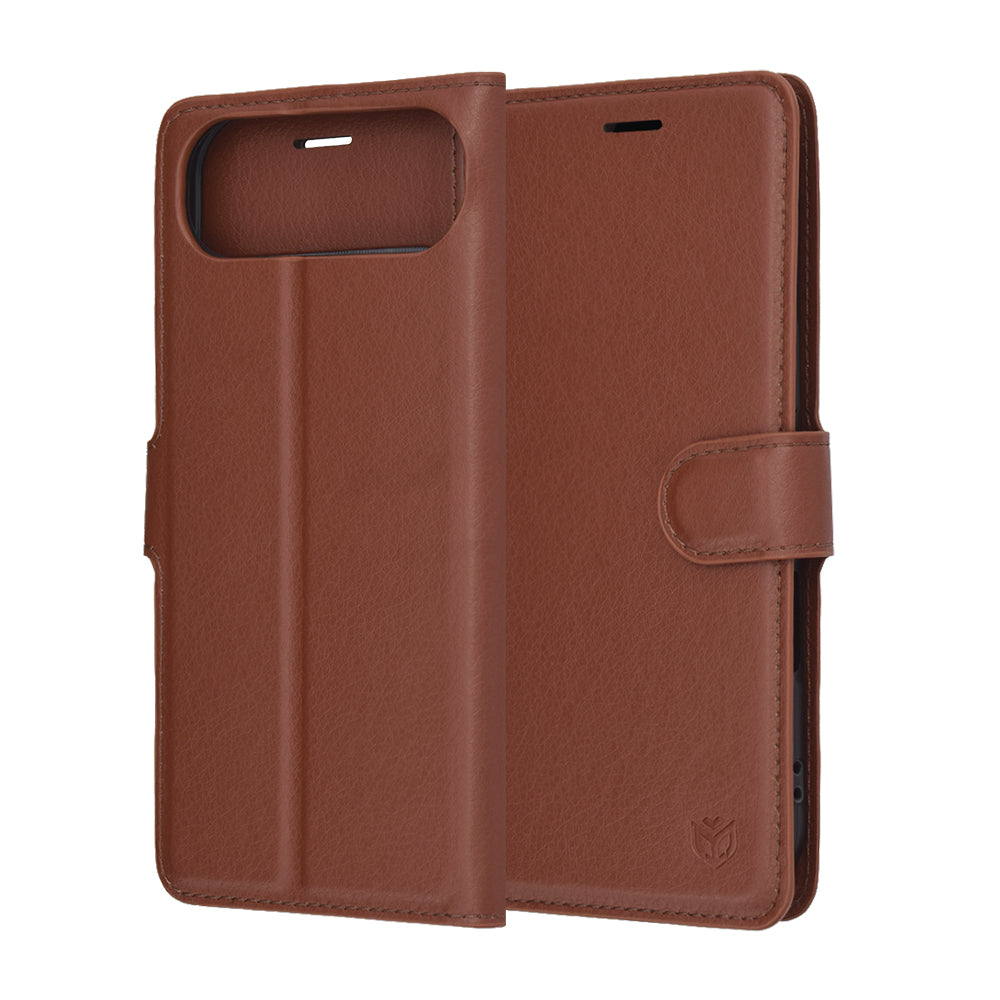 Калъф за Apple iPhone 17 Air, Techsuit, Leather Folio, Кафяв