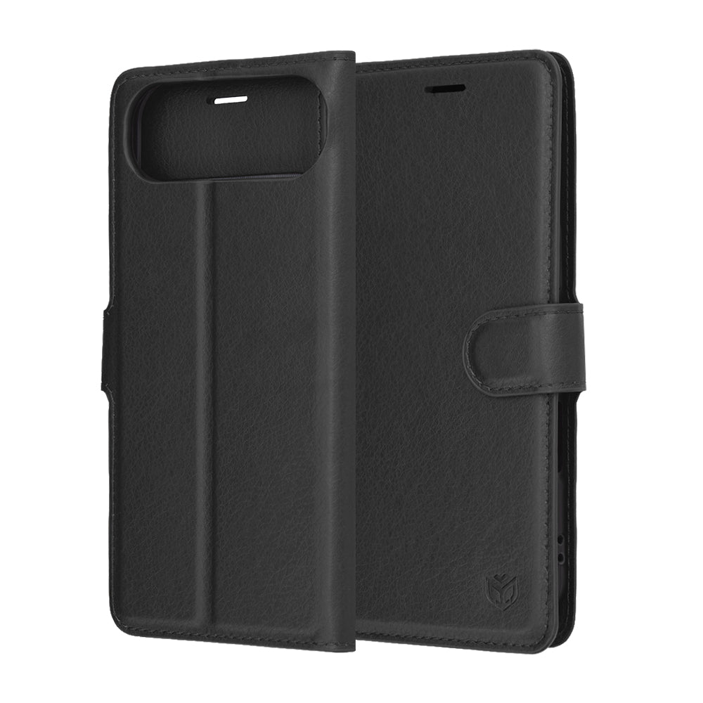 Калъф за Apple iPhone 17 Air, Techsuit, Leather Folio, Черен