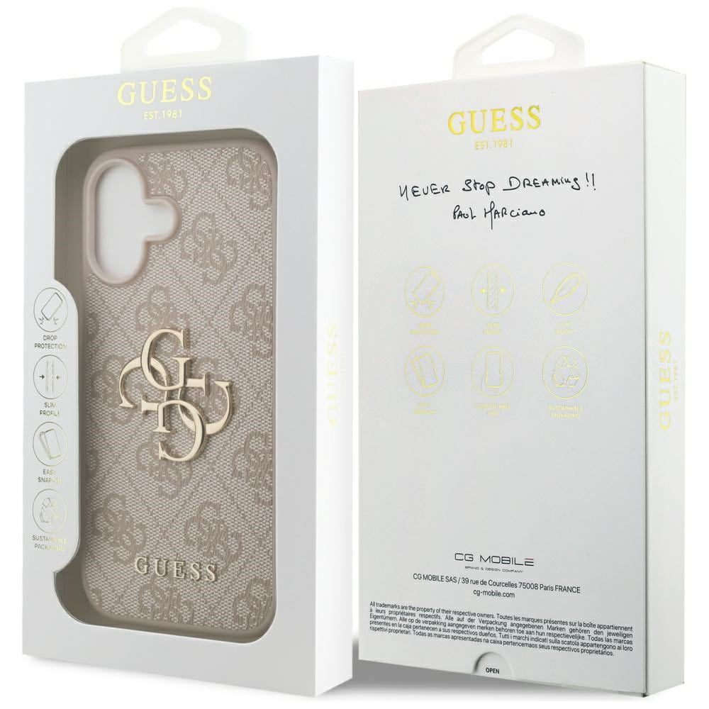 Калъф за Apple iPhone 17, Guess, 4G Big Logo, Розов