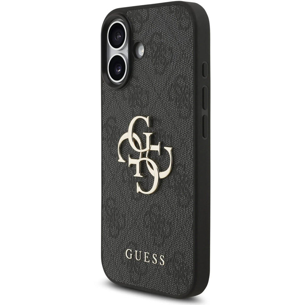 Калъф за Apple iPhone 17, Guess, 4G Classic Logo with Strap, Черен
