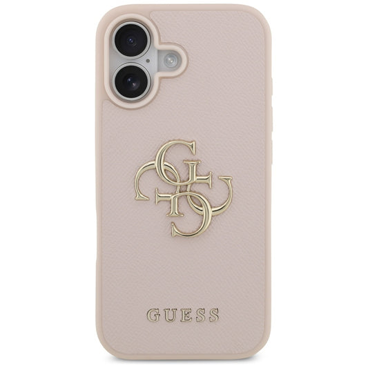 Калъф за Apple iPhone 17, Guess, 4G Grained Big and Classic Logo, Розов