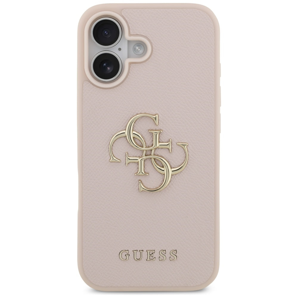 Калъф за Apple iPhone 17, Guess, 4G Grained Big and Classic Logo, Розов