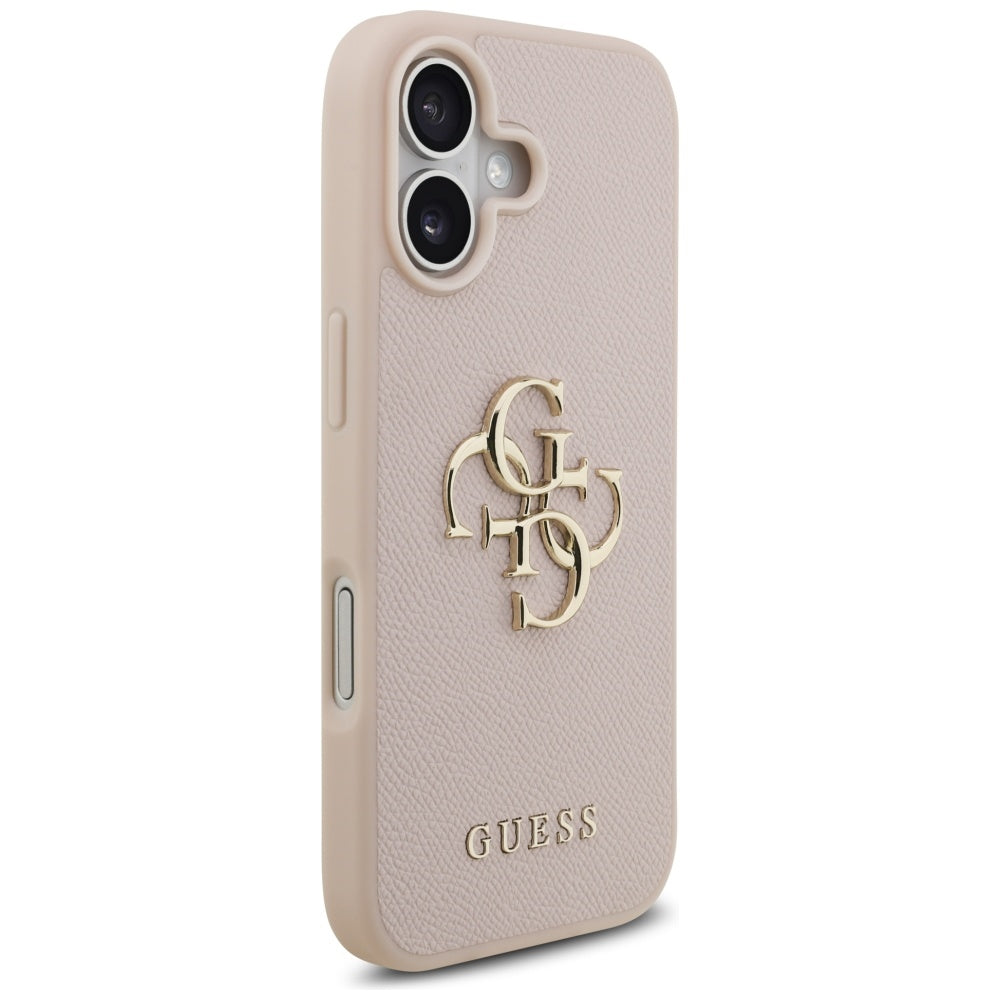 Калъф за Apple iPhone 17, Guess, 4G Grained Big and Classic Logo, Розов