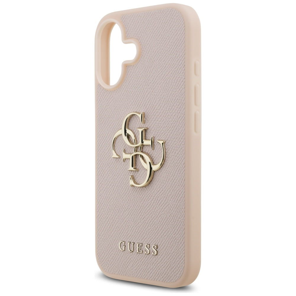 Калъф за Apple iPhone 17, Guess, 4G Grained Big and Classic Logo, Розов