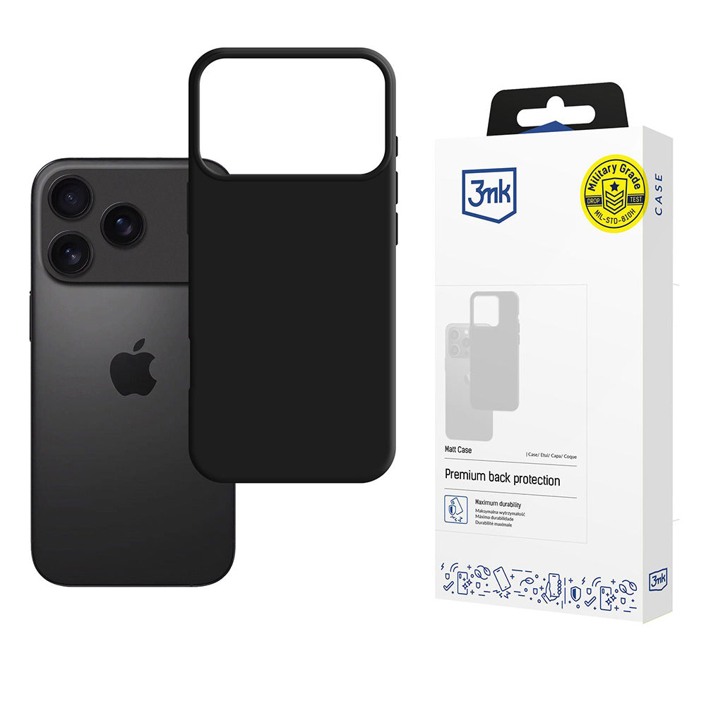 Калъф за Apple iPhone 17 Pro, 3MK, Матиран Черен
