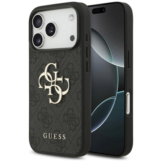 Калъф за Apple iPhone 17 Pro, Guess, 4G Big Logo, Черен