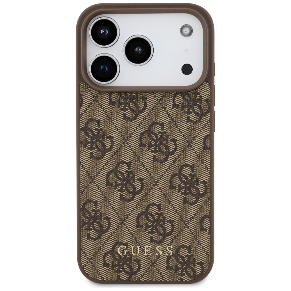 Калъф за Apple iPhone 17 Pro, Guess, 4G Classic, Кафяв