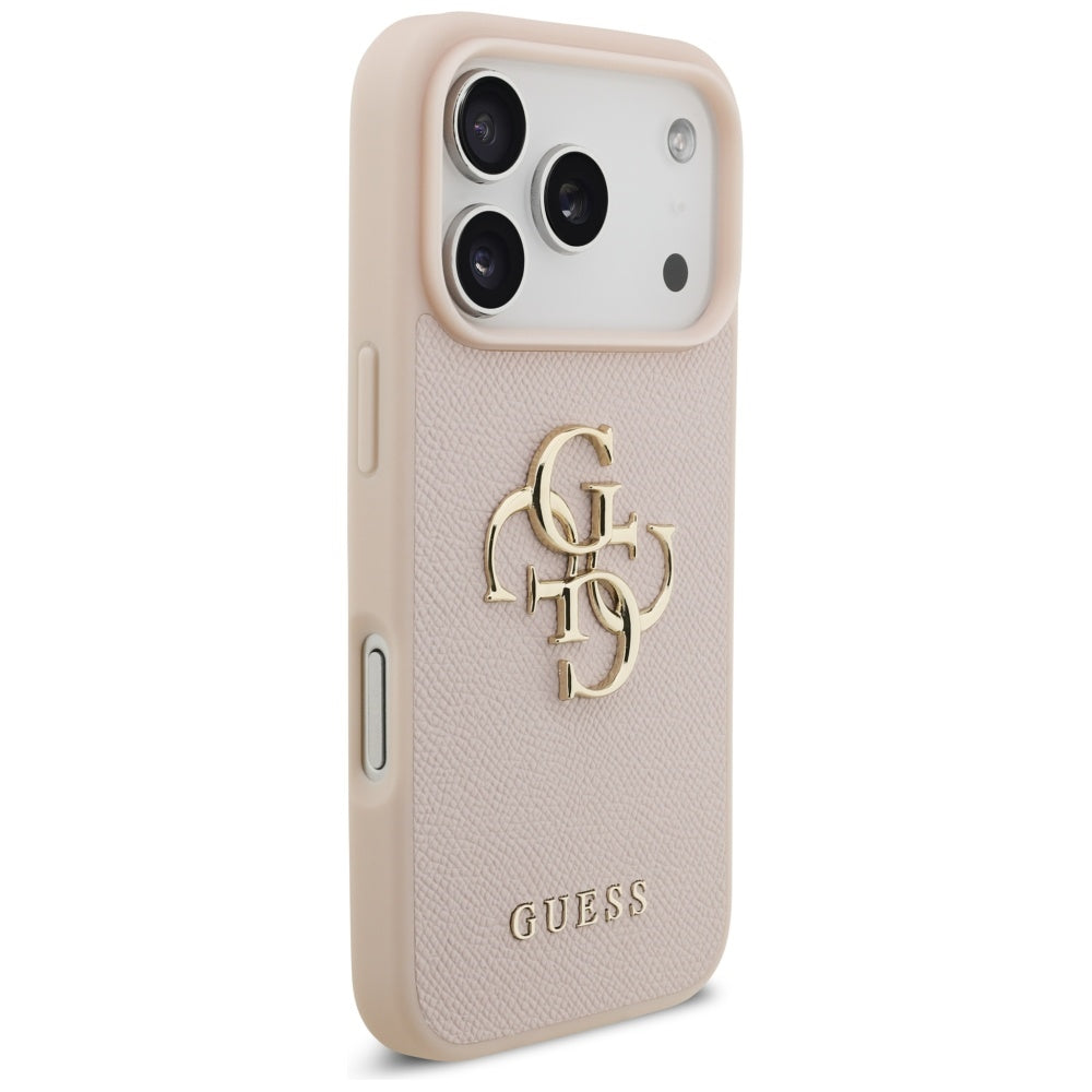 Калъф за Apple iPhone 17 Pro, Guess, 4G Grained Big and Classic Logo, Розов