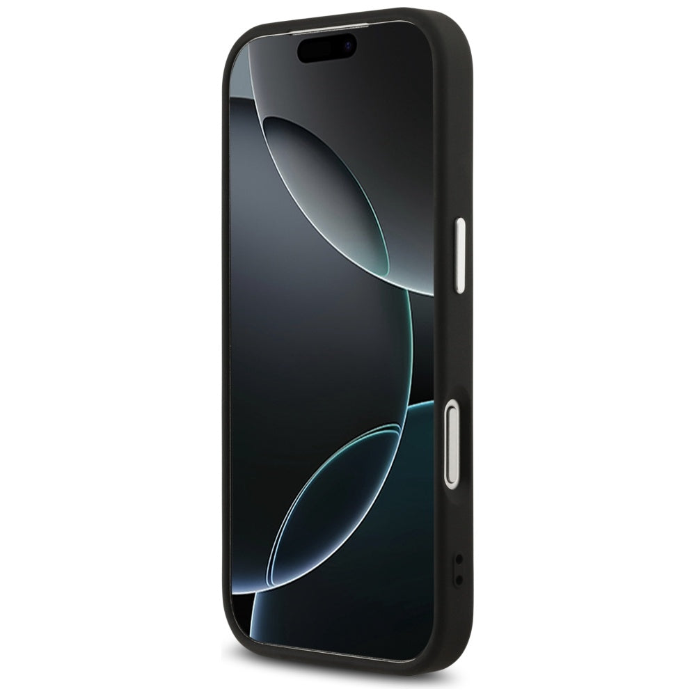 Калъф за Apple iPhone 17 Pro, Guess, Big 4G Logo Classic, Черен Сребрист