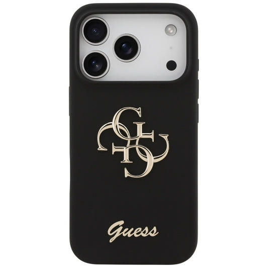 Калъф за Apple iPhone 17 Pro, Guess, Big 4G Script, Черен