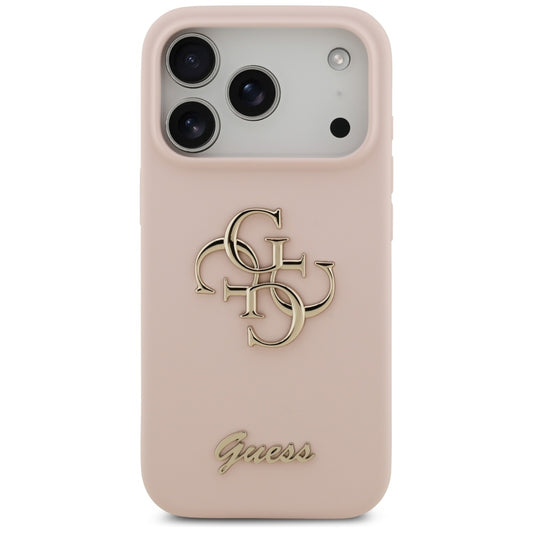 Калъф за Apple iPhone 17 Pro, Guess, Big 4G Script, Светлорозов