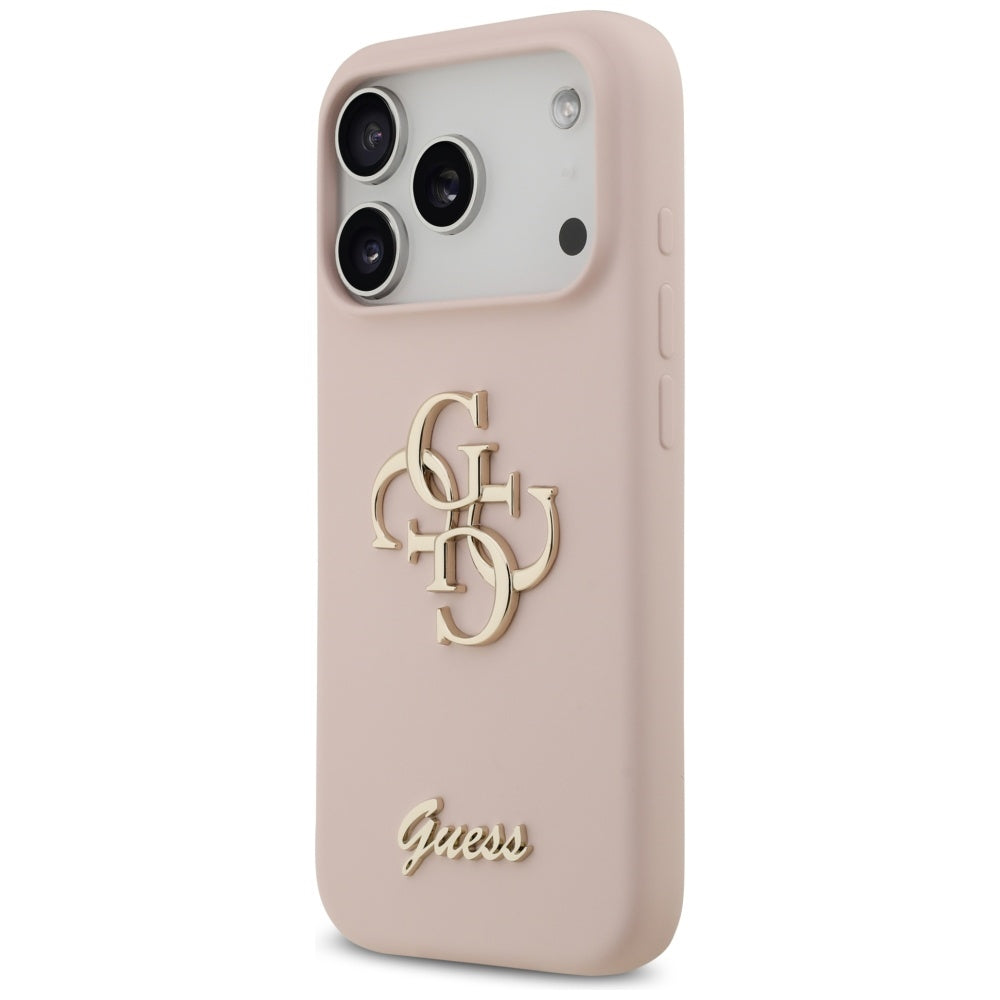 Калъф за Apple iPhone 17 Pro, Guess, Big 4G Script, Светлорозов