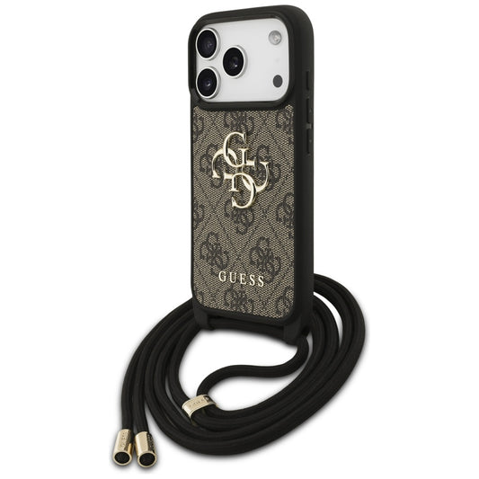 Калъф за Apple iPhone 17 Pro, Guess, Crossbody Cord 4G Big Log, Кафяв